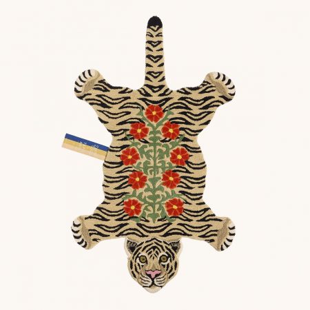 Tappeto Tigre bianca con motivi floreali - Large