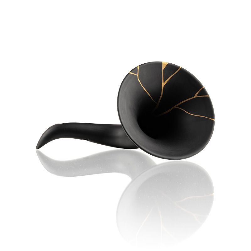 Scaramaz Kintsugi Crescentini in ceramica con linee in oro 18 kt