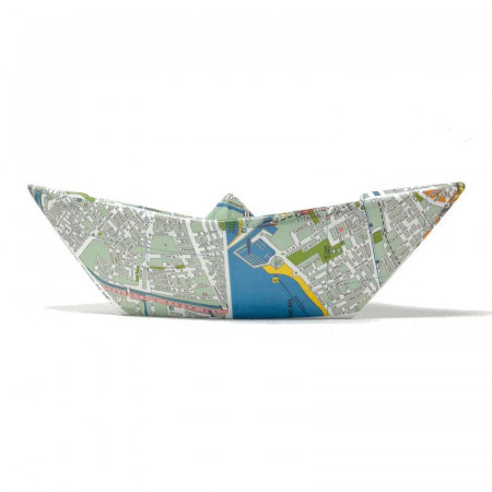 Barchetta Origami Riccione Maps Crescentini con stampa cartografica