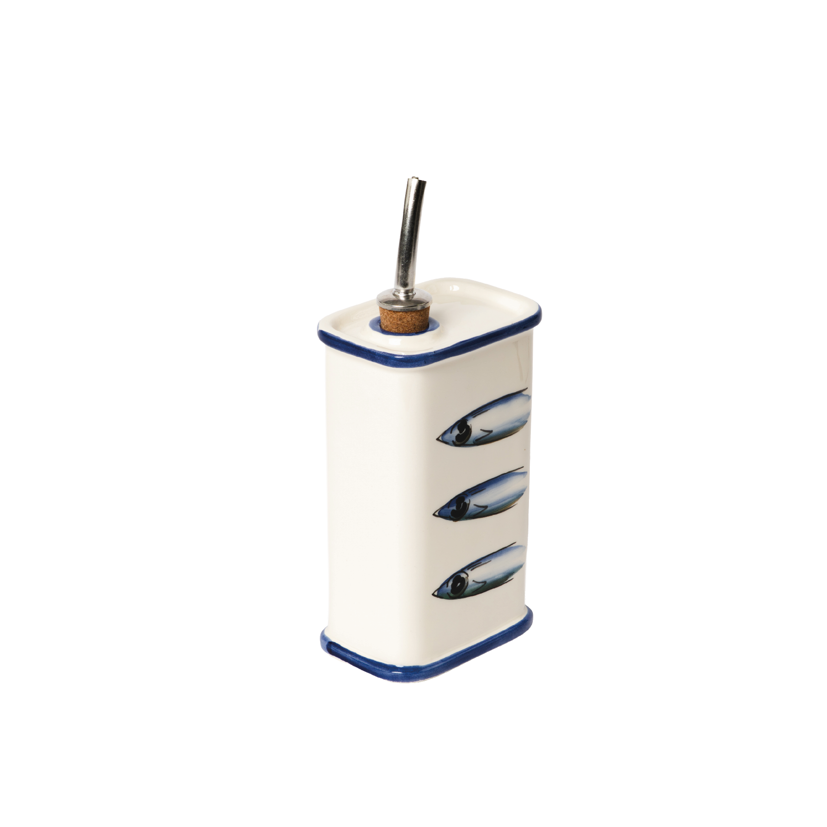 Tanica per olio Crescentini da ½ L con decoro Sardine