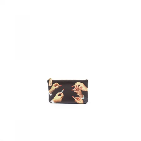 Pochette Piccola Lipsticks Nera "toiletpaper" Cm. 15,5x9,5 - Lipsticks Black – Seletti - vista principale