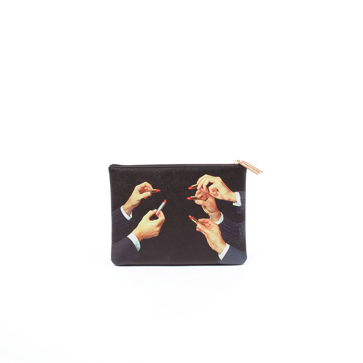 Pochette Media Lipsticks Nera "toiletpaper" Cm. 21x15,5 - Lipsticks Black – Seletti - vista principale