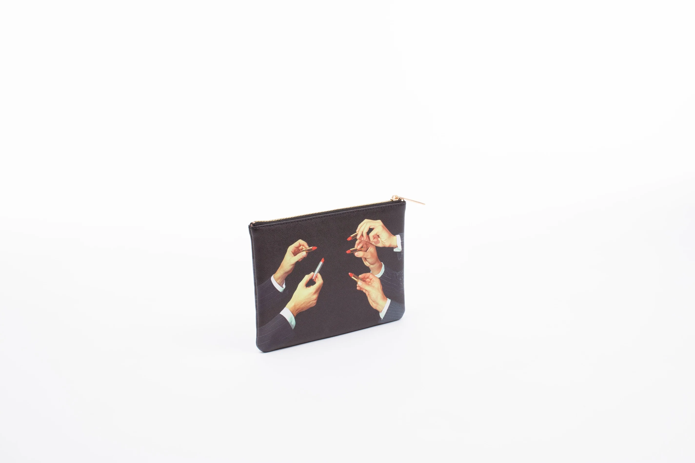 Pochette Media Lipsticks Nera "toiletpaper" Cm. 21x15,5 - Lipsticks Black – Seletti - vista prodotto 2