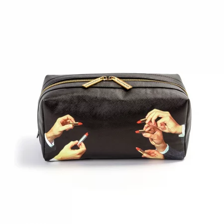 Beauty Case Lipsticks Nero "toiletpaper" Cm. 25,5x12,5x12 - Lipsticks Black – Seletti - vista principale