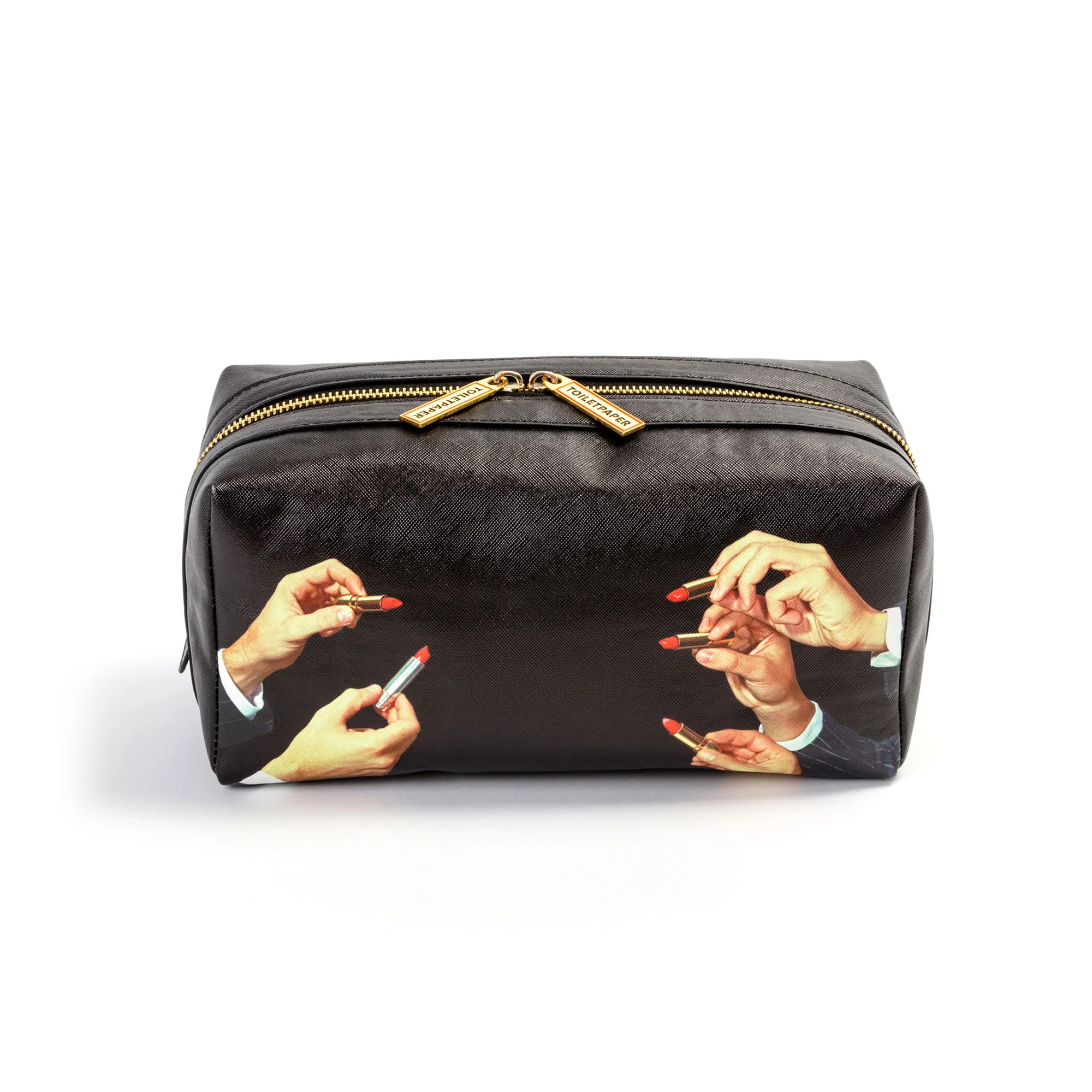Beauty Case Lipsticks Nero "toiletpaper" Cm. 25,5x12,5x12 - Lipsticks Black – Seletti - vista principale
