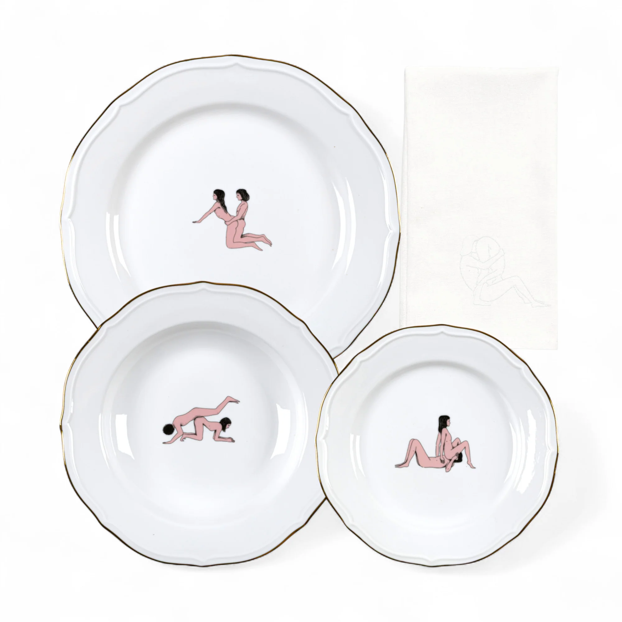 Set 3 Piatti “seikantai5271 + Tovagliolo in Lino Offered – Seletti - vista principale