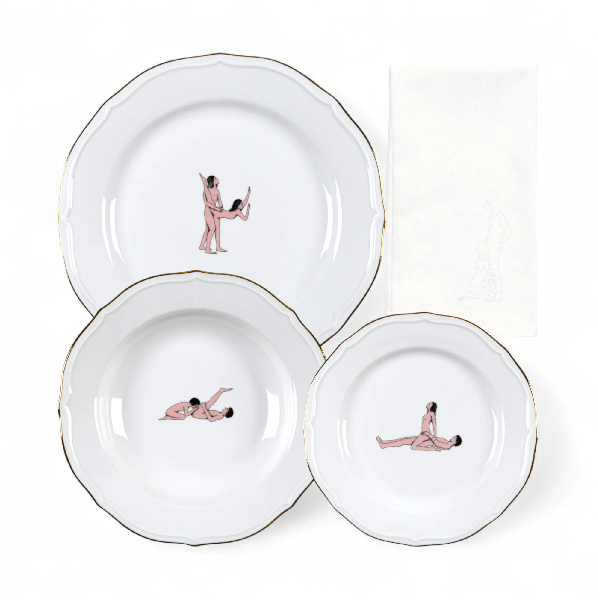 Set 3 Piatti “seikantai5271+ Tovagliolo in Lino Elongated – Seletti - vista principale