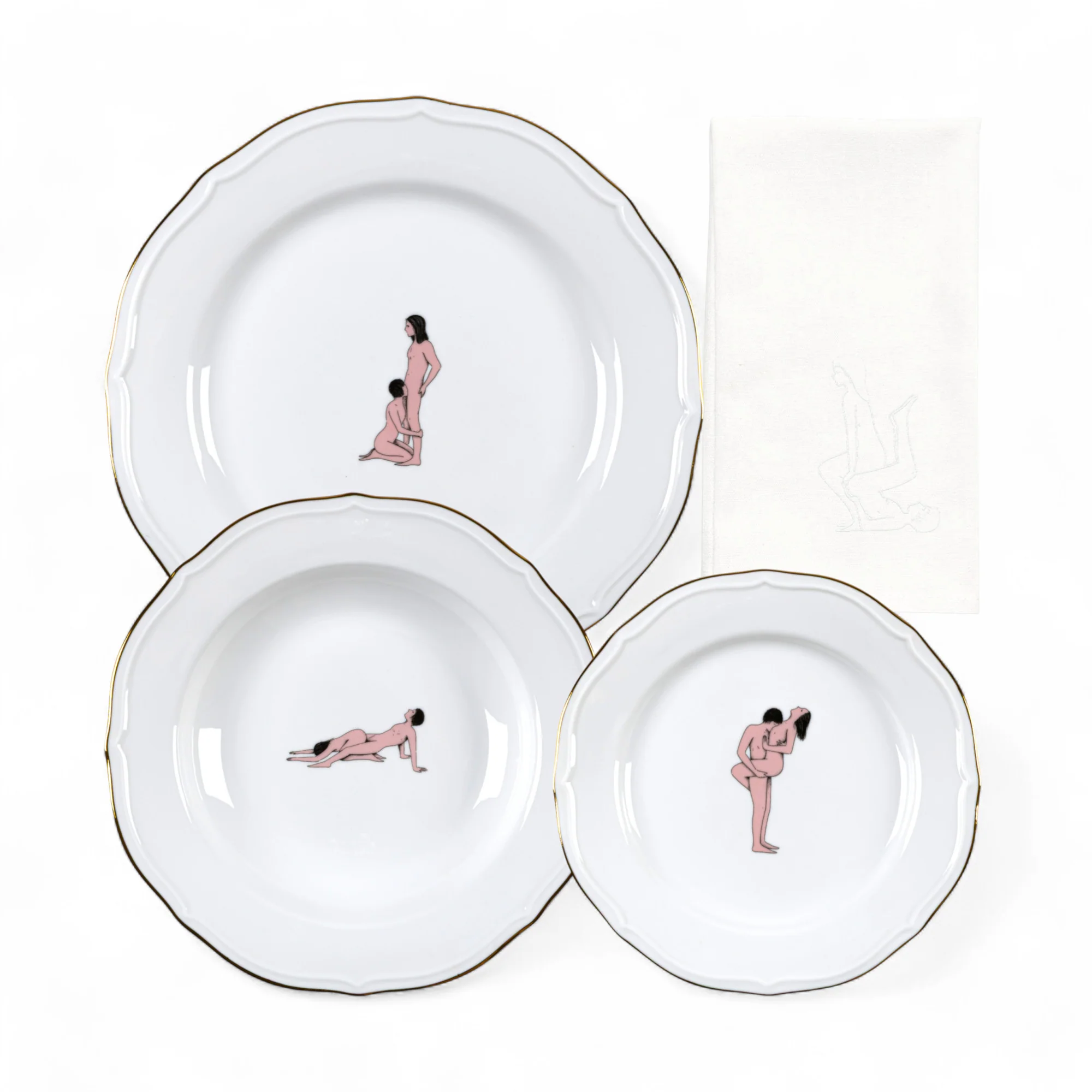 Set 3 Piatti “seikantai5271+ Tovagliolo in Lino Suspended – Seletti - vista principale