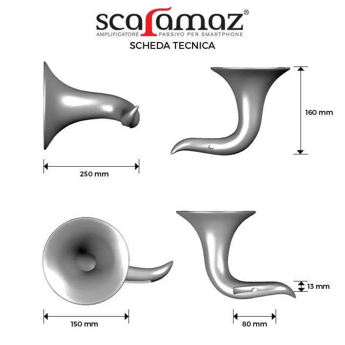 Scaramaz Scarabocchio Crescentini in ceramica con decorazione in oro 18 kt
