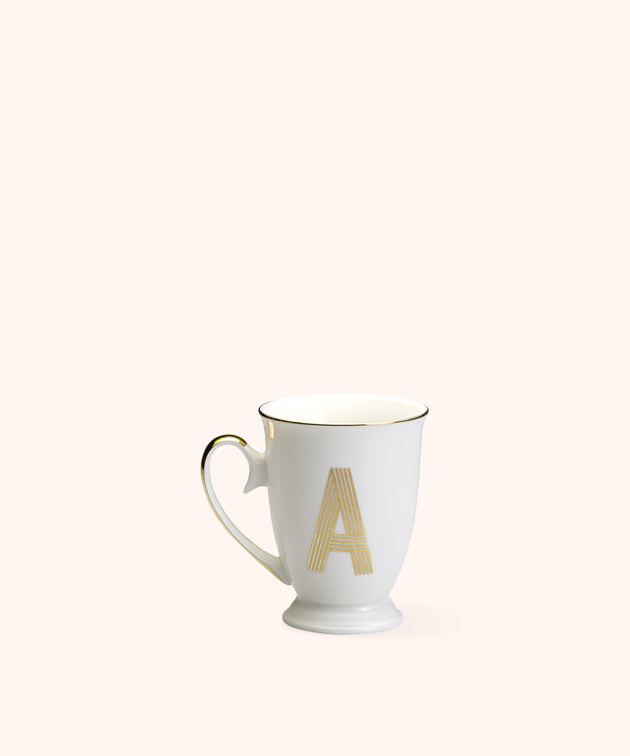 Mug Lettera A Bitossi Home in porcellana con iniziale oro