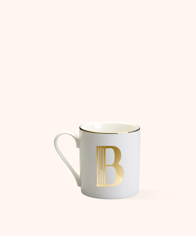 Mug Lettera B Bitossi Home in porcellana con iniziale oro