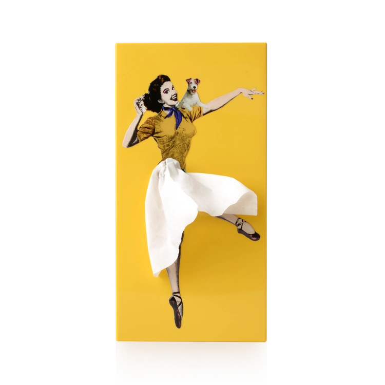 Tissue Up Girl Giallo Spextrum – porta fazzoletti di design