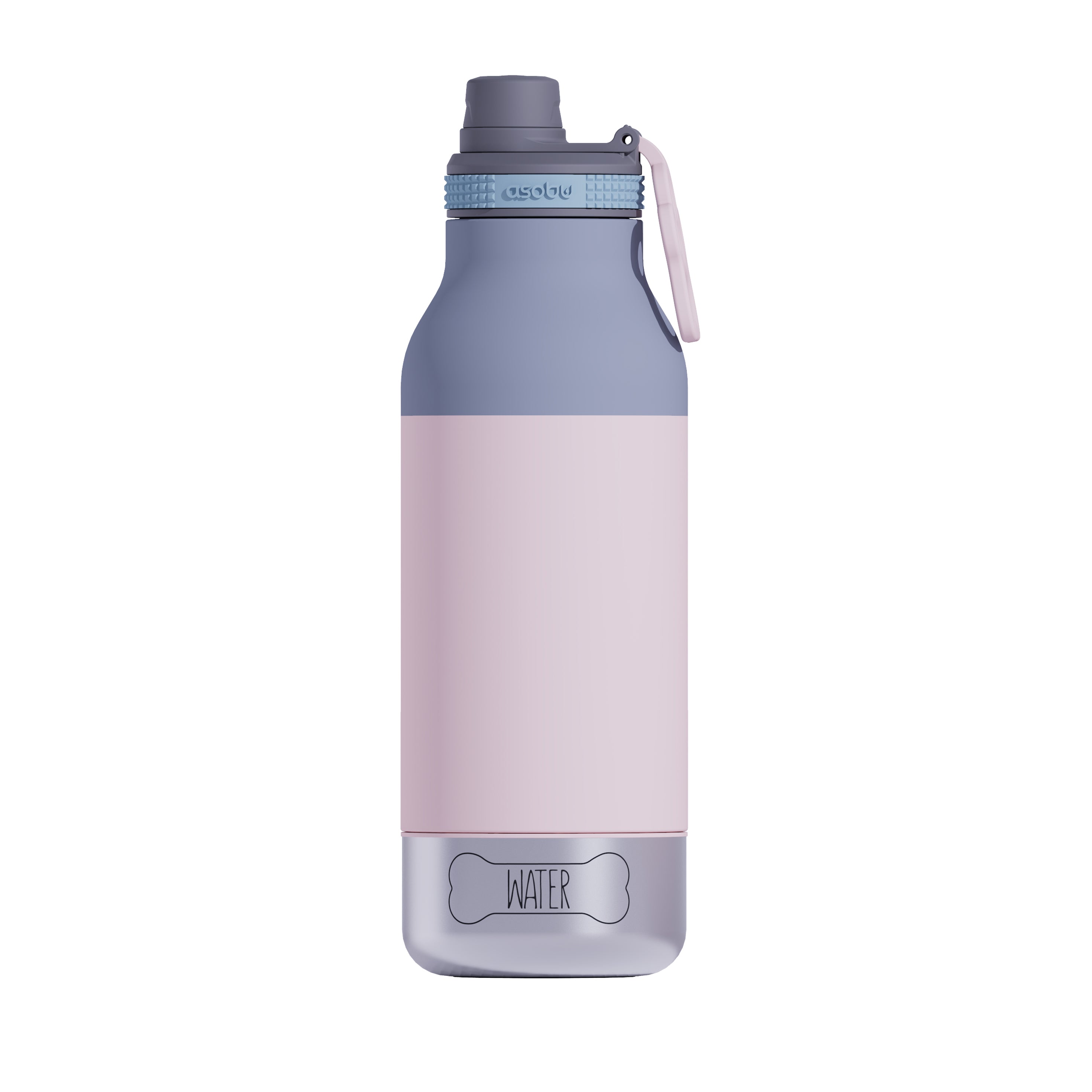 Borraccia Asobu Barky Bottle Pastel Pink con due ciotole removibili