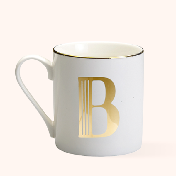 Mug Lettera B Bitossi Home in porcellana con iniziale oro