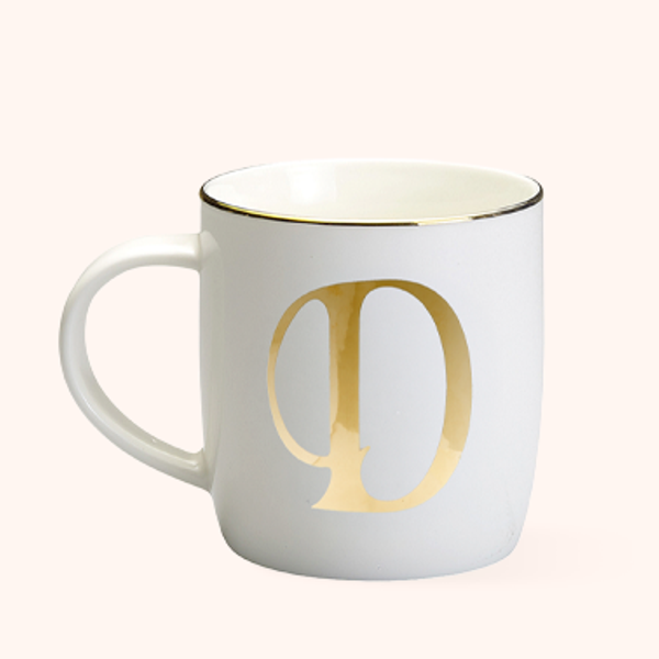 Mug Lettera D Bitossi Home in porcellana con iniziale oro