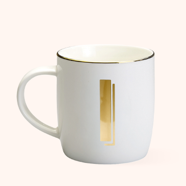 Mug Lettera I Bitossi Home in porcellana con iniziale oro