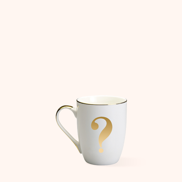 Mug Punto Interrogativo Bitossi Home in porcellana con decoro oro
