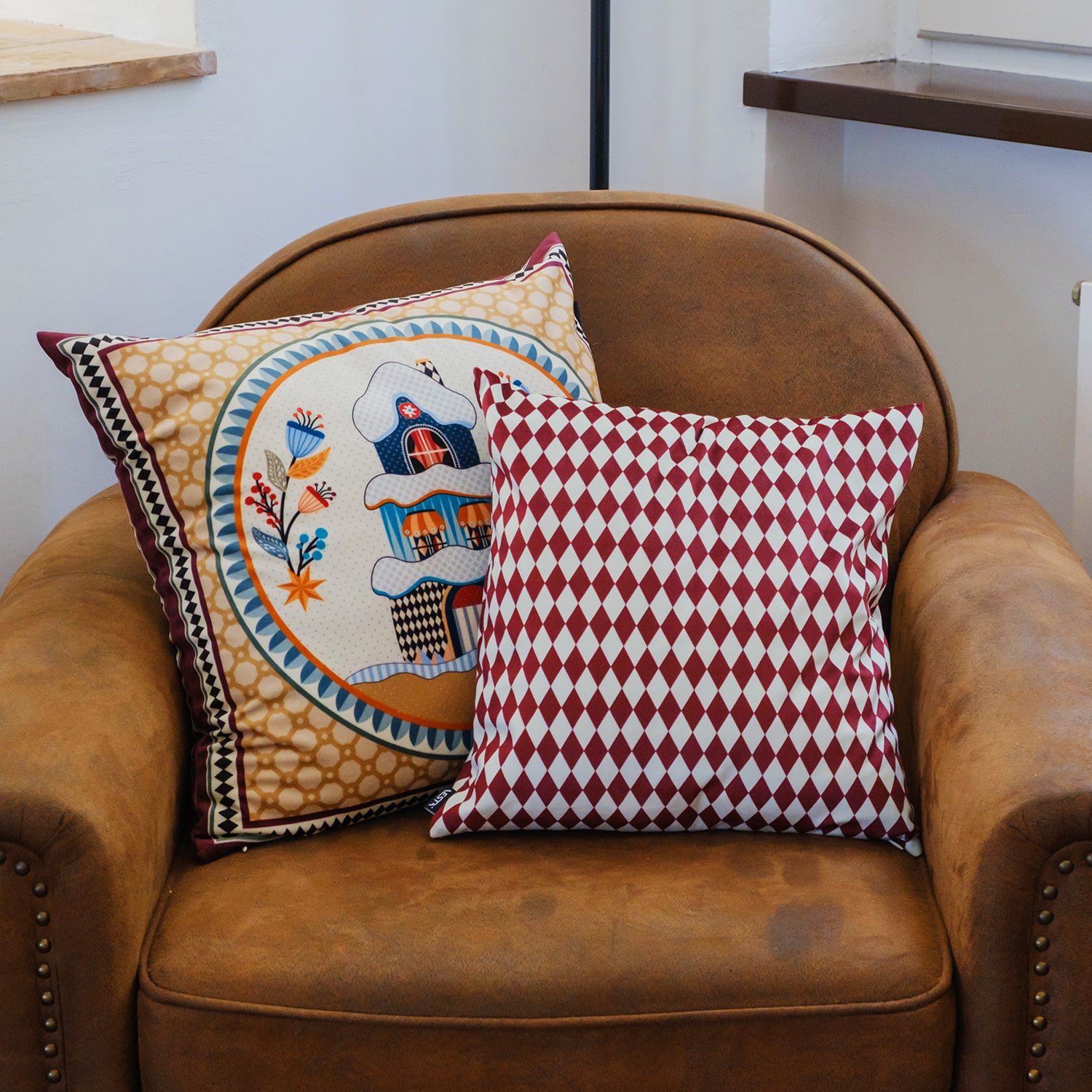 Cuscino 40×40 Rosso con imbottitura – Vesta Home — dettaglio 1