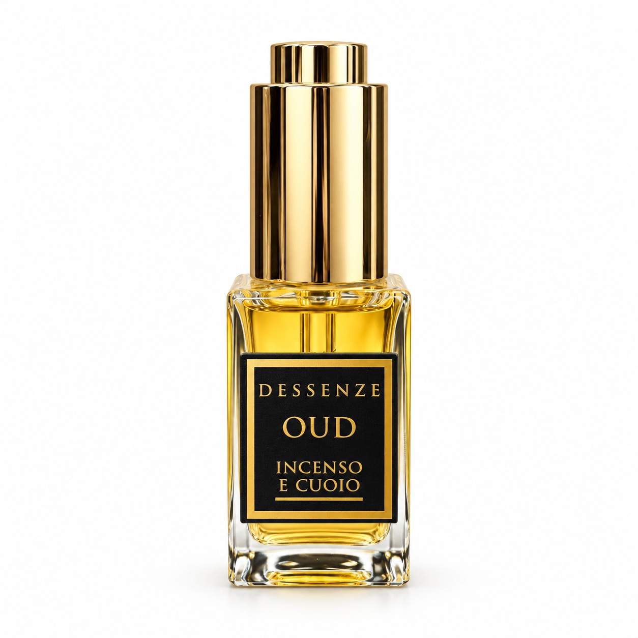 Essenza OUD Incenso e Cuoio Dessenze Lab 15 ml – flacone con tappo dorato